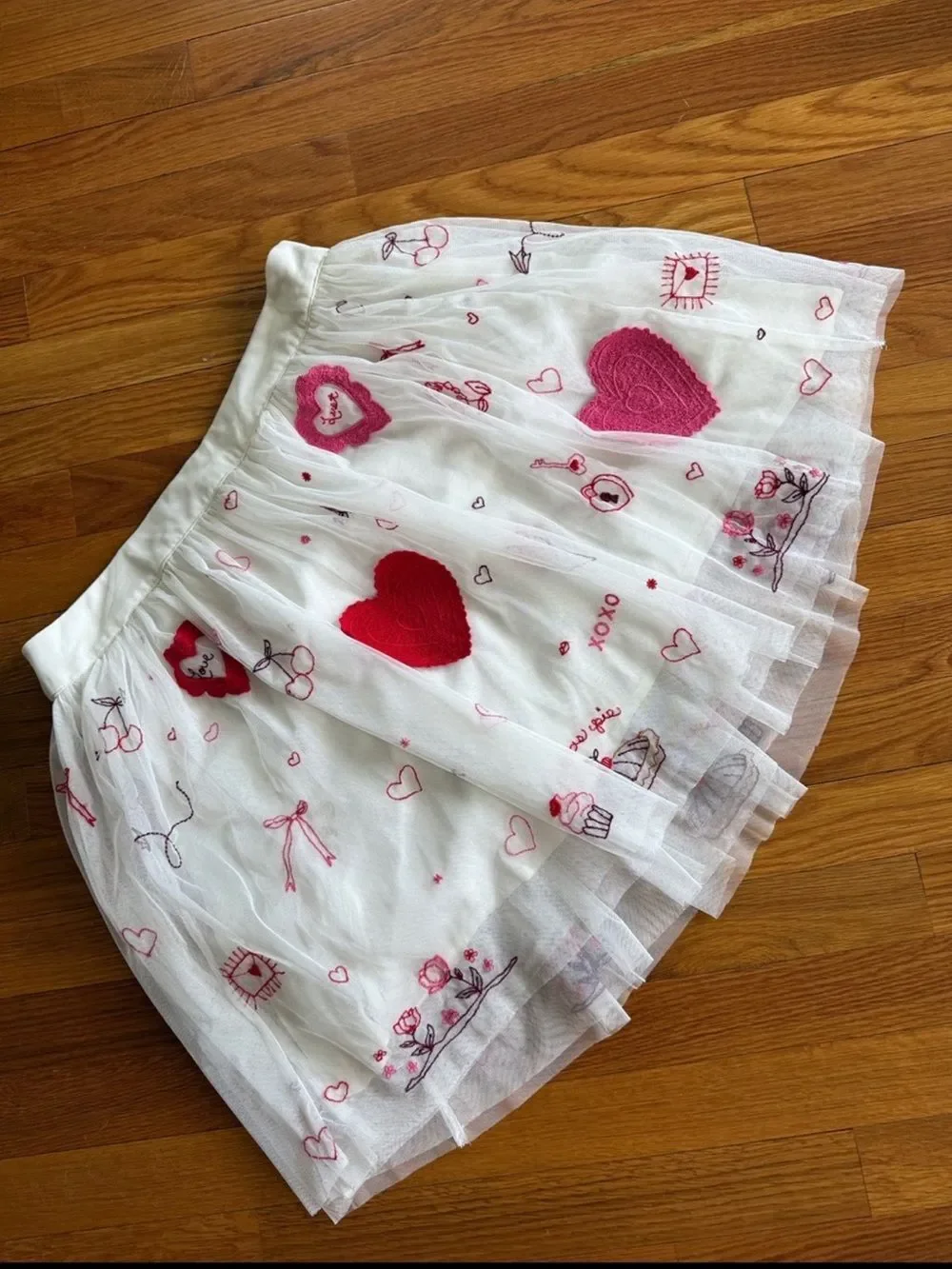 New Free People Embroidered Tulle Skirt Size S